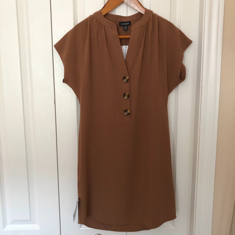 Crêpe de Chine V-Neck Tunic Dress
